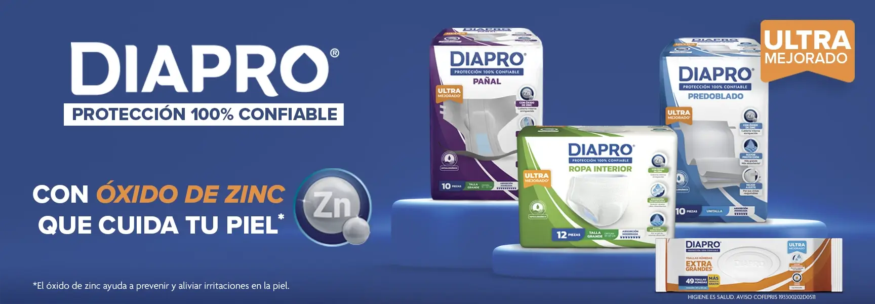 productos DIAPRO para incontinencia